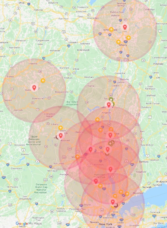 Action proposals map for Hudson Valley organic projects